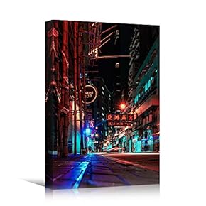 signwin Canvas Wall Art Street View Cityscape Colorful...