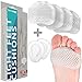 Breathable Forefoot Pads - Metatarsal Ball of Foot Cushions - Soft Gel Cushioning Sleeves for Callus Bunion Chafing Feet Pain Relief Women Men - 2 Pairs (White)