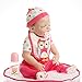 SanyDoll Reborn Baby Doll Soft Silicone Vinyl 22 inch 55 cm Lovely Lifelike Cute Baby Boy Girl Toy Peach red Suit Sleeping Doll