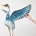 Bits and Pieces - Set of Two (2) Solar Powered LED Light-up Blue Cranes Garden Statues - Metal Cranes Perfect Garden Décor - Metal Garden Art, Outdoor Lawn and Patio Décor