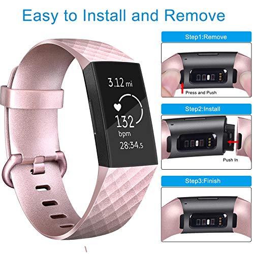 AK Bands Compatible with Fitbit Charge 3 Bands (2 Pack), Sports Replacement Wristbands for Fitbit Charge 3/Fitbit Charge 3 Special Edition Women Men, Small Large - Thumbnail 4