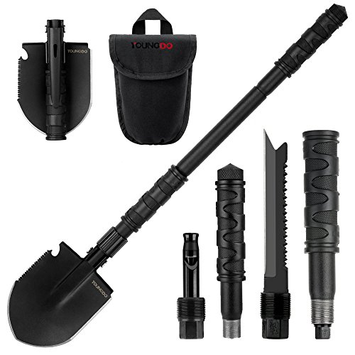 Camping Shovel, YOUNGDO Military Folding Survival Shovel, Entrenching Tool Portable for Camping, Car Emergency, Backpacking, Outdoor, Hiking, Gardening and Trenching