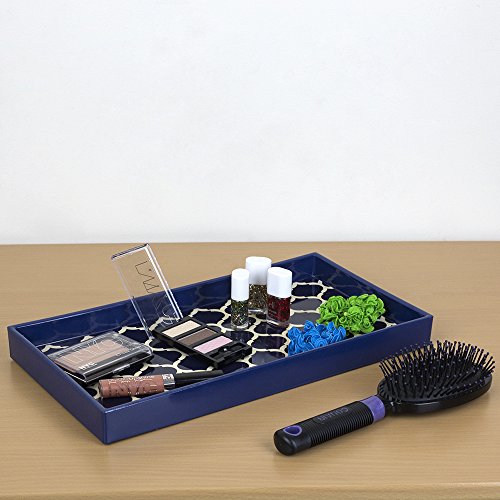 Home Basics Lattice Navy Vanity Tray Pricepulse