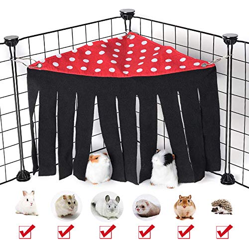 ASOCEA Small Animal Hamster Tent Hammock Pet Hideout Cage Corner Toy Accessories Hut Nest Bed Habitat Decor for Guinea Pig Chinchilla Hedgehog Rat Squirrel Ferret Dwarf Bunny