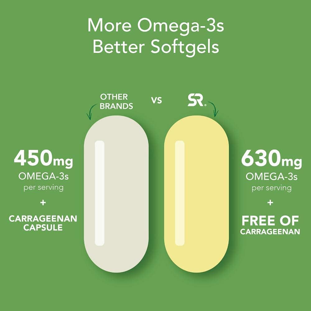 Vegan Omega-3 Fish Oil Alternative sourced from Algae Oil | Highest Levels of Vegan DHA & EPA Fatty Acids | Non-GMO Verified & Vegan Certified - 60 Veggie Softgels (Carrageenan Free): Health & Personal Care
