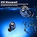 Bluetooth Wireless Earbuds, Bluetooth Headset Wireless Earphones IPX7 Waterproof Bluetooth 5.0 Stereo Hi-Fi Sound with 2200mAh Charging Case (Black)