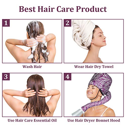 Bonnet Hood Hair Dryer Attachment - EQARD Adjustable Hooded Dryer, Portable Hair Salon Heat Cap with Travel Bag for Drying,Styling,Curling and Deep Conditioning,Relax, Speeds Up Drying Time at Home - Thumbnail 6