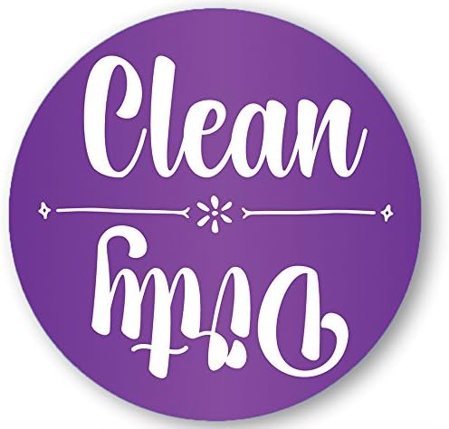 Dishwasher Magnet Purple Clean Dirty 3 inch Round Magnet - Trending Purple Color Kitchen Magnet for Home Decor, Gift for Men &amp; Women,Kids or Party Favors, Proudly Made in USA