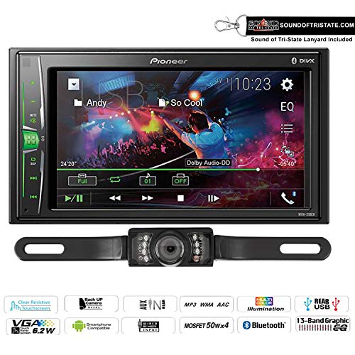 Pioneer MVH210EX 6.2" Double Din Digital Multimedia Receiver with License Plate Backup Camera