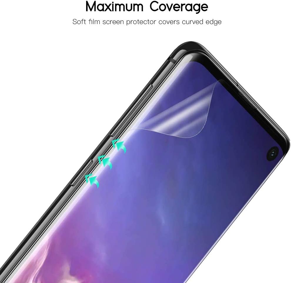 Samsung Galaxy S10 TPU Screen Protector,3 Pack TPU Screen Protector 2 Pack Tempered Glass Camera Lens,Compatible with Galaxy S10,Curved Coverage,Bubble Free,Anti-Scratch Flexible Clear TPU Film by SYF