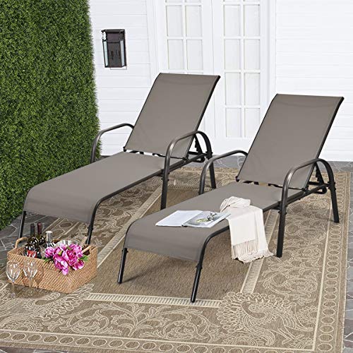 Tangkula Patio Chaise Lounge, Recliner Outdoor Lounger Chair w