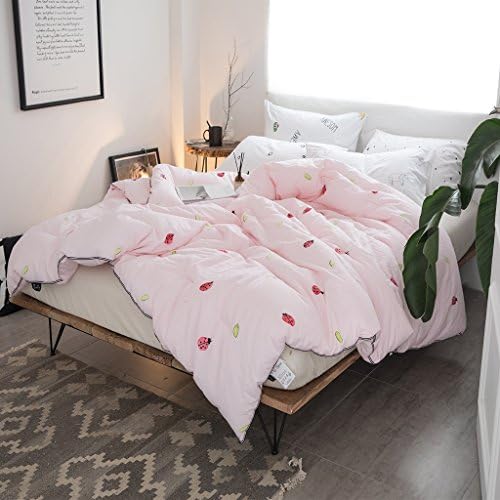 Duvet Quilt Cotton cartoon 100% hollow fiber dust mite anti-allergic comfortable quilt pink Duvet ( Color : Spring and Autumn , Size : 150200cm )