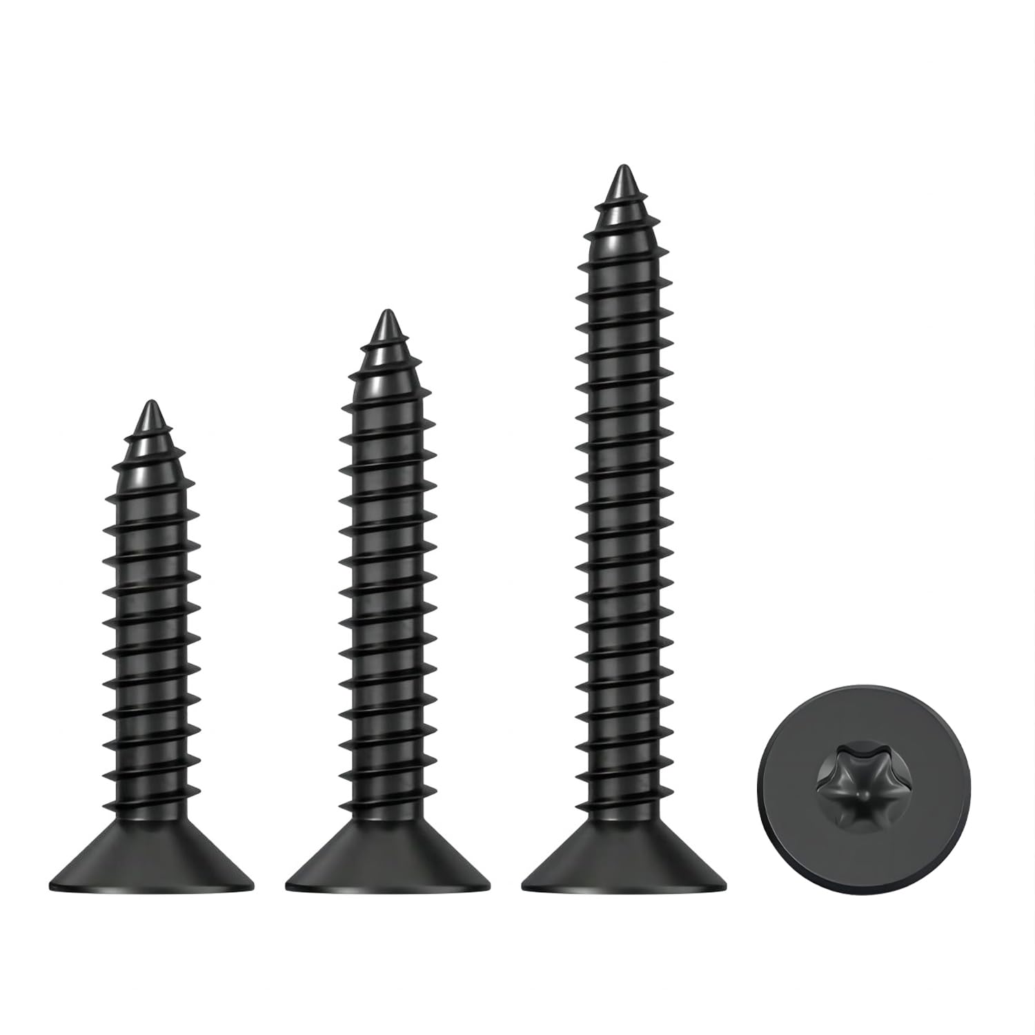 Qrity 50 Pcs Self Tapping Screws, M4x20mm Torx Pan Head Sheet Metal Fasteners, Stainless Steel Round Head Self Drilling Screw for Furniture, Metal, Black