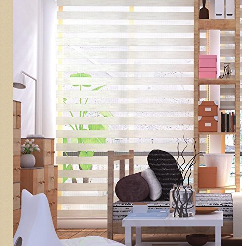 image for LUCKUP Easy Fix Zebra Roller Blind,Day and Night Blinds Curtains with 
