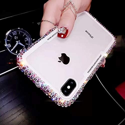 【CaserBay】 iPhone Case Luxury Crystal Clear Hand-Crafted Jeweled Bling Rhinestone Phone Case Cover【Diamond-Clear, Compatible 6.5" iPhone Xs Max】