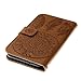 JanCalm Galaxy J3 Luna Pro Case, Galaxy J3 Emerge/J3 Prime case, [Multi Card/Cash Slots] Flip Cover Wallet PU Leather with Stand + Wrist Strap Case for Samsung J3 (2017) + Crystal Pen (Brown)