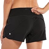 CRZ YOGA Women's Workout Yoga Sports Running Shorts Pants with Pocket - 4/2.5 inch
