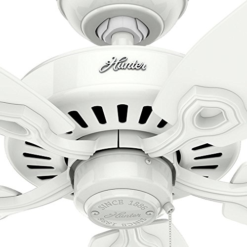 Hunter Indoor Ceiling Fan, with pull chain control - Builder Elite 52 inch, White, 53240