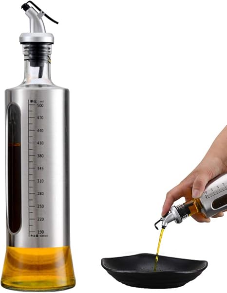 Amazon Todwalk オイルボトル500ml 調味料容器 調味料入れ オイルボトル 液だれしない おしゃれ 遮光 ガラス製 目盛り付き油 醤油 酢適用 500ml 調味料入れ オンライン通販