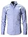 FLATSEVEN Men's Slim Fit Oxford Button Down Casual Shirt Long Sleeve (SH611) Blue, M