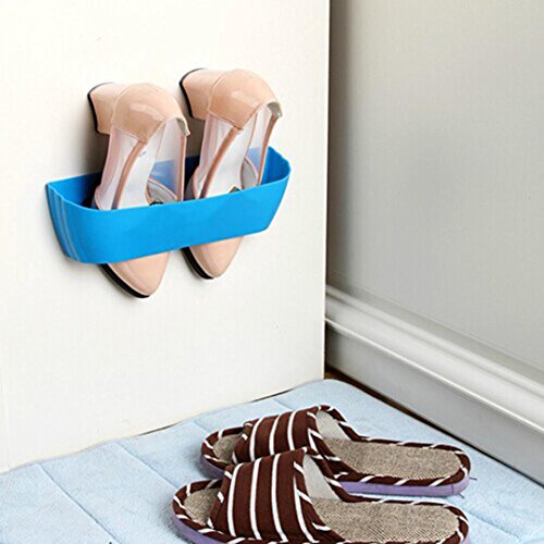 Hanging Shoe Slots Organizer Wall Mounted Space Saver Shoes Rack Holder, Staron Home Space-Saving Storage Organizer Shoes Display Storage Shelf Bathroom Shoe Rack (A) - Thumbnail 4