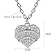 Volleyball Gifts Heart Pendant Necklace Women Girl - Charm Silver Jewelry White Crystal