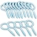 Shells 50PCS 4# Silver Color Zinc Plated Metal Cup Hooks Eye Shape Screw Hooks Self-tapping Screws Hooks Ring 1.07 Inches