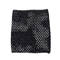 Qinlee 9 Inch Crochet Tutu Top Elastic Chest Wrap Waistband Head Hairband DIY for Children Baby Toddlers Girls Kids Tutu Fluffy Skirt Wrap (Black)