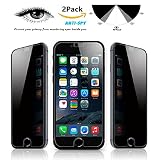 [2 Pack] iMoreGro Compatible iPhone 6 / 6S Privacy Anti-Spy Glass Screen Protector, [Tempered Glass] Ballistics 0.3mm 9H Hardness Featuring Anti-Scratch, Anti-Fingerprint, Bubble Free