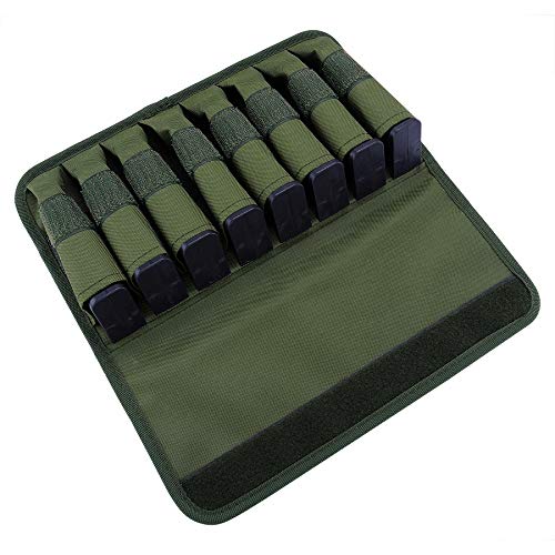 Raiseek Molle 8 Mag Pouch with Cover, Pistol Magazine Storage Pouch