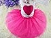 Idepet Spring Summer Pet Dog Cat Puppy Tutu Princess Dress Heart Printed Lace Dog Skirt Pet Apparel Dog Dress(XS)