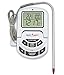 Digital Cooking Thermometer, Perfect for Christmas oven cooking. Batteries INCLUDED. A leave in Probe on 1m Stainless Steel Cable. Magnetic back, Alarm Temperature alert, easy read Clock timer. Xmas d