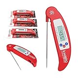 Best Instant Read Kitchen Thermometer - Digital Meat Thermometer Compact Accurate - Flexible Probe - Essential for All Food Meat BBQ Dairy Water Candy - Proven Cooking Thermometer - indoor outdoor use