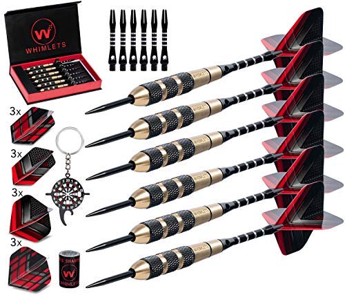 Whimlets Darts Metal Tip Set For Dart Board - The Zero Fail Professional Grade Dart Set with LaserLight Flight - 6 Pro Reinforced Steel Tip Darts Set, Shafts, Flights, Case, Sharpener, Tool — image 1
