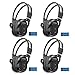 KeyAudio 2 Channel Folding IR Wireless Headphones for in Car DVD/TV Audio Video Rear Entertainment Systems Includes 3.5mm Aux Cord - 4 Pack