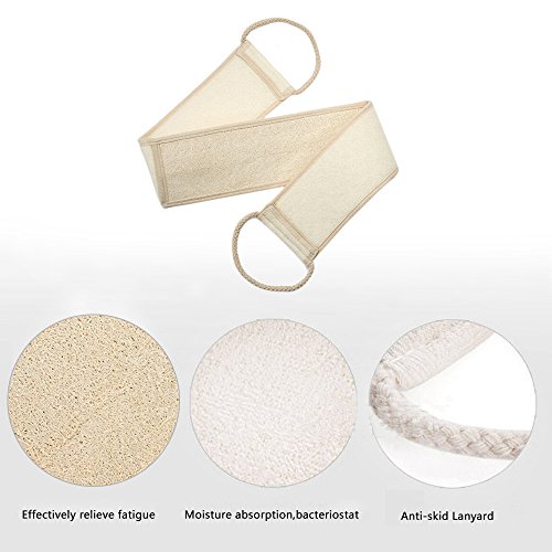 Exfoliating Loofah Back Scrubber for Shower, Body Scratcher Natural Luffa Reduce Back Acne, Exfoliate and Promote Circulation for Men and Women