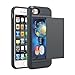 iPhone 7 Case, Moonmini Card Slot Holder Shockproof Slim Fit Dual Layer High Impact Resistant Armor Wallet Protective Cover for iPhone 7, Black