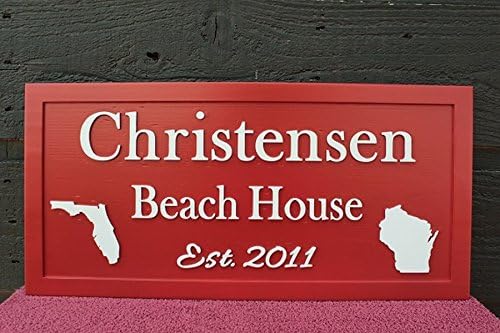 Family Name Sign State Sign Beach House Sign Carved Sign Wood Sign Personalized Sign Carved Wooden Sign