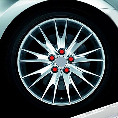 個 17ｍｍ レッド 車のホイール タイヤネジのパックは ボルトカバー ナットキャップラグ