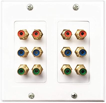 Amazon 12 Rcaメス 壁コンセントオーディオ 115 115mm Abs プレート Rca 壁プレート オーディオ Ulyris Avウォールプレート