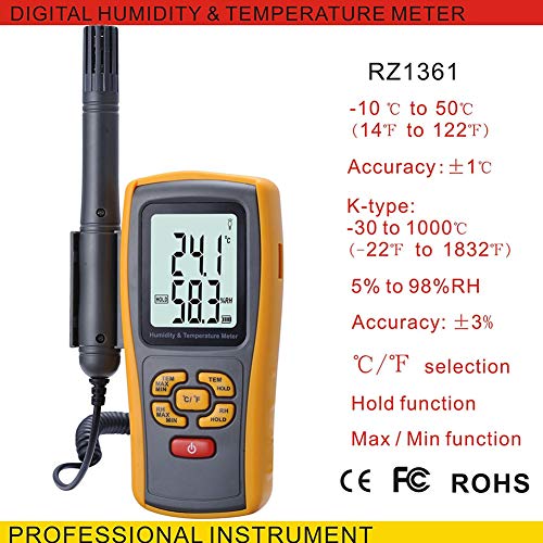 PinShang Digital LCD Thermo-Hygrometer Portable Hygrometer Thermometer GM1361 2.5 Inch Separate Temperature Humidity Monitor Gauge for Daily Life Industry Agriculture - Thumbnail 5