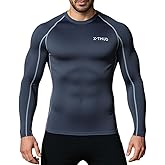 X-thud Men Compression Shirts Quick Dry Fit Long Sleeve T-Shirts Baselayer Sports Undershirts Gear