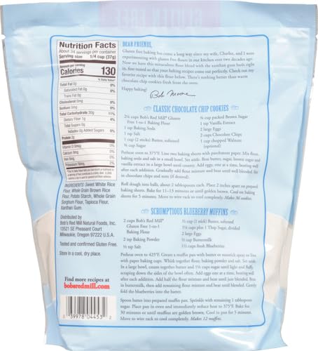 BOB’S RED MILL GLUTEN FREE 1 TO 1 BAKING FLOUR, 44OZ (PACK OF 1) – NON GMO, VEGAN, KOSHER