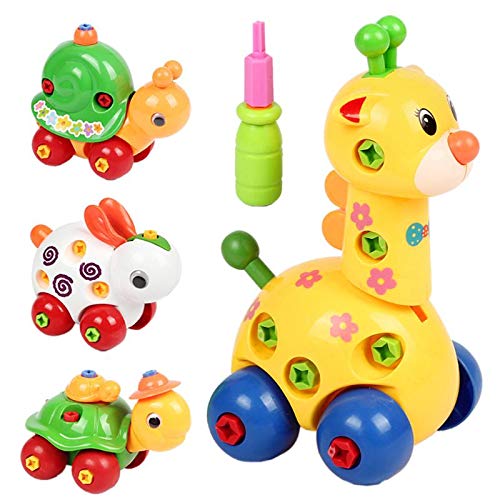 Cute Animal Shape Puzzle Kids Disassembly Assembly Lovely Cartoon Car Model Early Educational Child Children Present