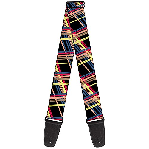 Buckle-Down GS-W31643 "Plaid Black/Yellow/Red/Blue/Orange" Guitar Strap