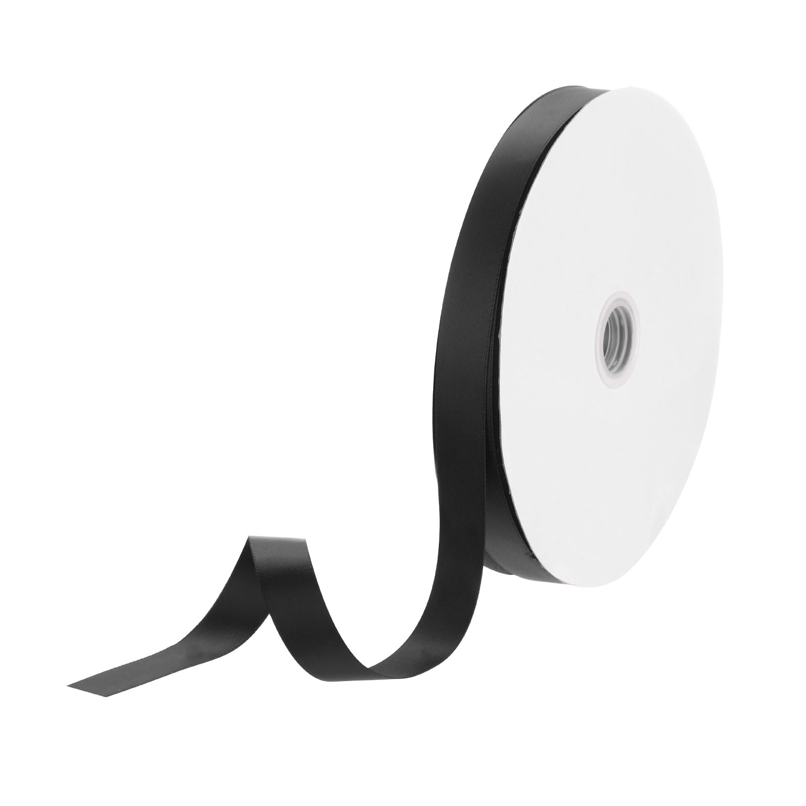 DMiotech 15mm Satin Ribbon 91m/300ft Thin Double Face Fabric Grosgrain Ribbon for Gift Wrapping Floral Hair Flower Bouquet, Black