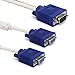TraderPlus 15 Pin VGA 1 Male to Dual 2 VGA Female Monitor Y Adapter Converter Splitter Video Cable (1 Pc)
