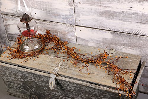 Pip & 3-D Rusty Star Garland, 40" - Burgundy and Gold
