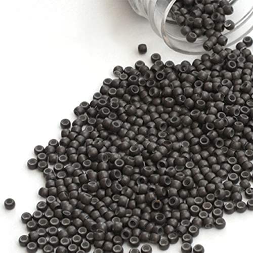 Vlasy Silicone Lined Nano Rings Beads for Nano Tip Hair Extensions Micro Nano Beads (600pcs,Dark Brown)