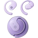 Purple Out of Ear Open Ear Headphones Wireless Ear Hanging Bluetooth Headset, Air Bone Conduction Open Ear Earbuds, OWS Over the Ear Earbuds Open Ear Buds Not In Ear Outside the Ear Headphones